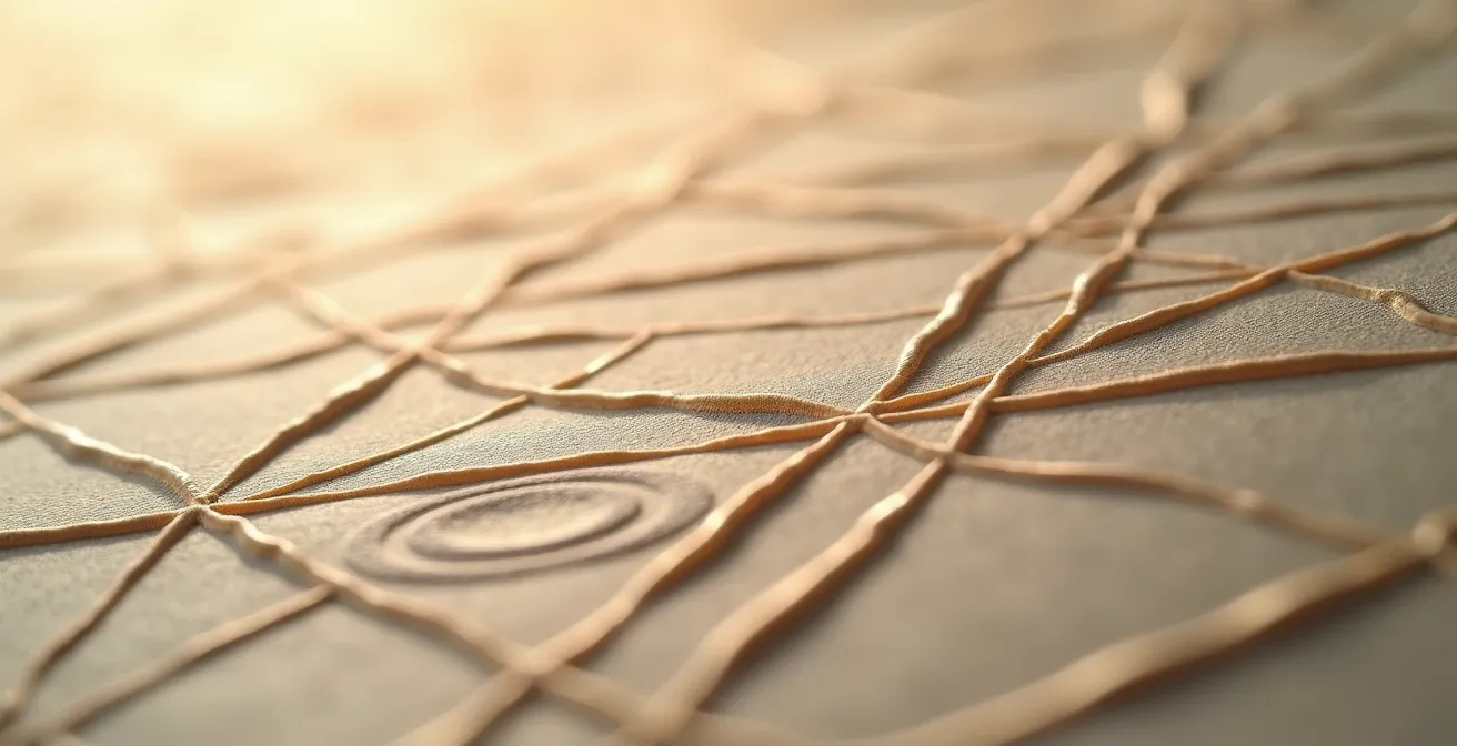 Détail macro d'une texture de papier architectural avec motifs géométriques