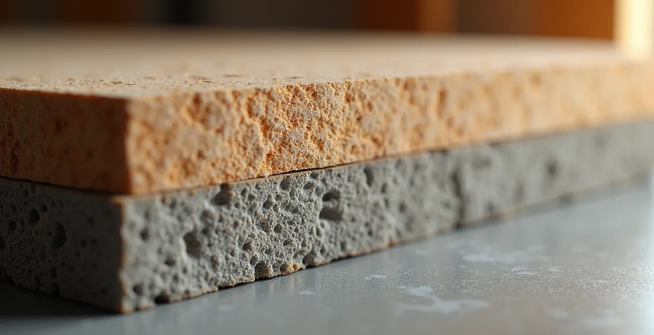 Détail macro de textures de matériaux de construction locaux